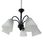 Lámpara de Techo 5 Luces con Vidrio Esmerilado Acabado Chocolate