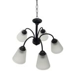 Lámpara de Techo 5 Luces con Vidrio Esmerilado Acabado Chocolate