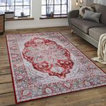 Alfombra Area 133 x 190 cm Color Persa Rojo