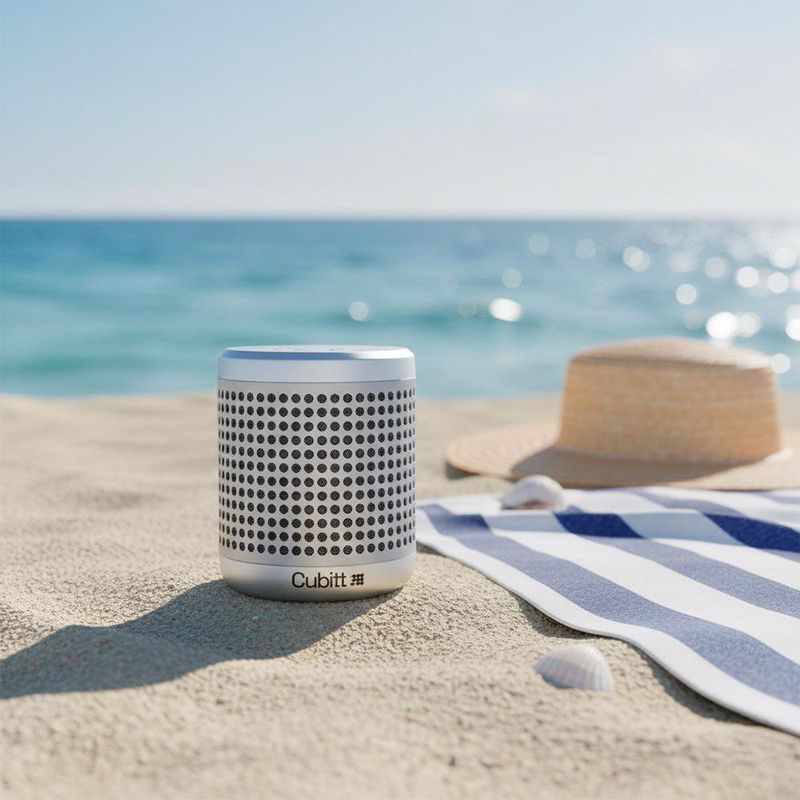 Bocina Portátil Cubitt Power Go Gen 2 con Sonido 360° Color Gris