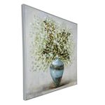 Cuadro Decorativo Jarrón Celeste con Flores 102 Cm