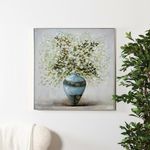 Cuadro Decorativo Jarrón Celeste con Flores 102 Cm