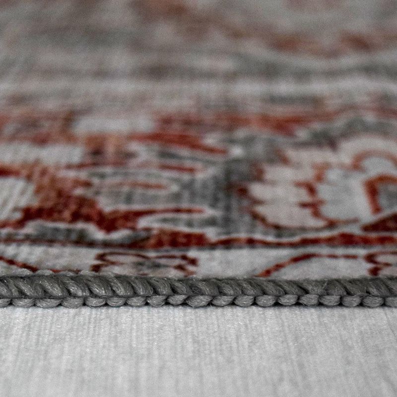 Alfombra Decorativa Persa Floral Rojo y Gris 235 x 160 Cm