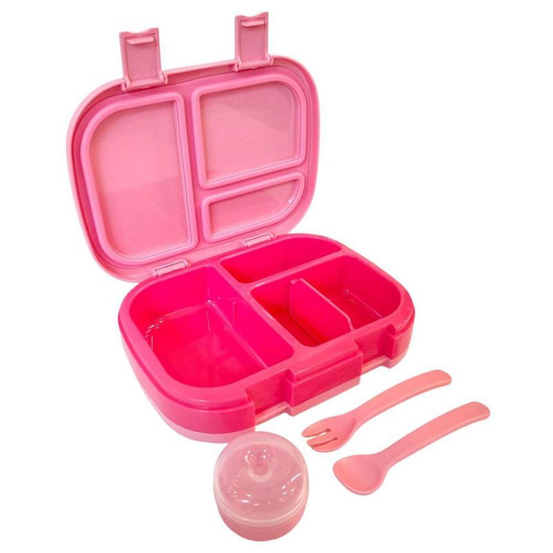 Lonchera Bento Infantil con Cubiertos Color Rosa y Fucsia