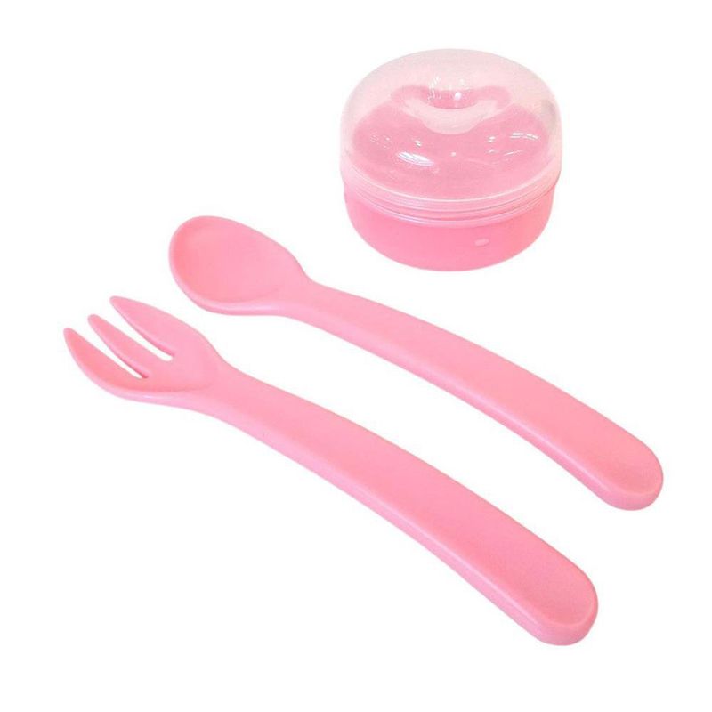 Lonchera Bento Infantil con Cubiertos Color Rosa y Fucsia