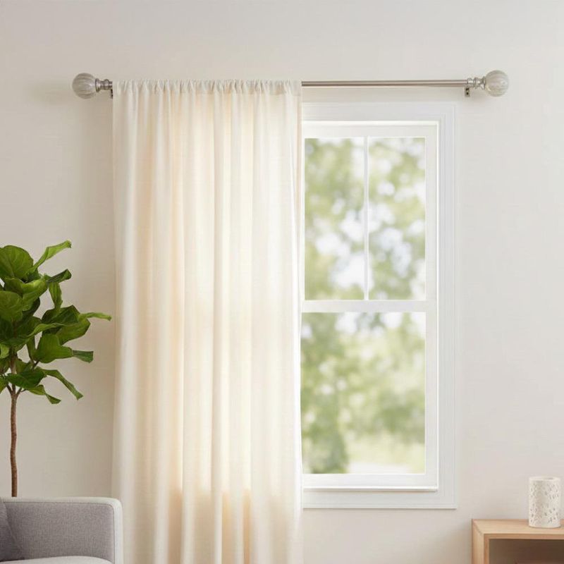 Galería de Metal Marble Extensible 167 a 304 cm Color Plateado con Blanco