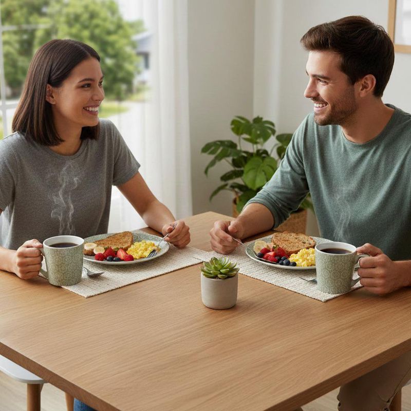 Vajilla Opella de Cerámica Verde de 12 Piezas