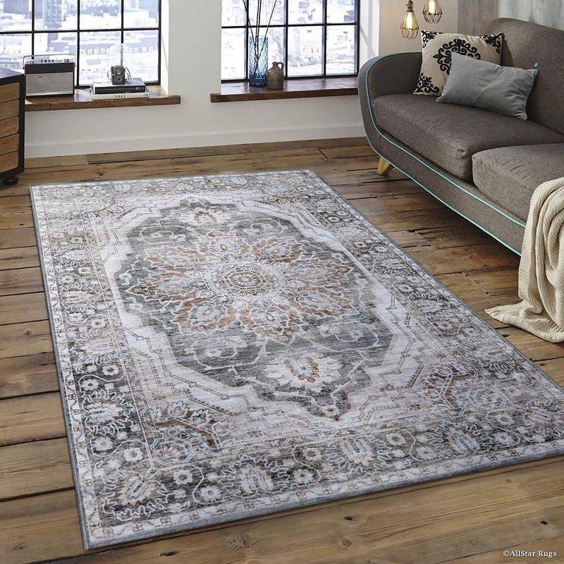 Alfombra Estilo Persa Café 133 x 190 Cm