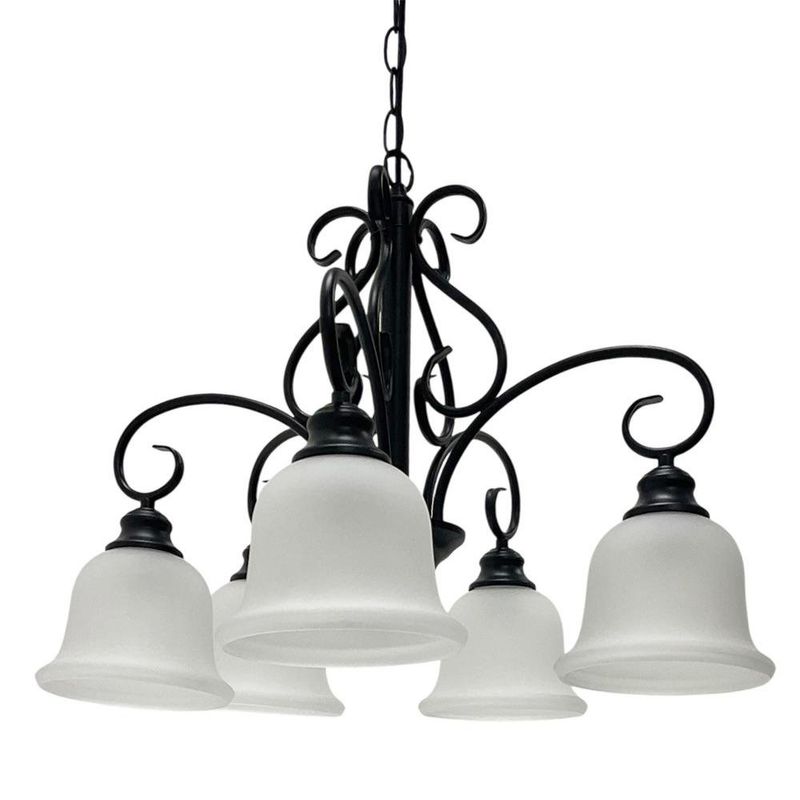 Lámpara de Techo 5 Luces Estilo Clásico Color Negro