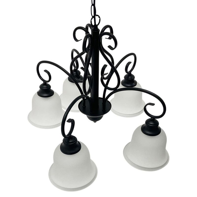 Lámpara de Techo 5 Luces Estilo Clásico Color Negro