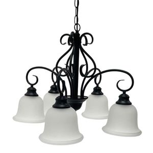 Lámpara de Techo 5 Luces Estilo Clásico Color Negro