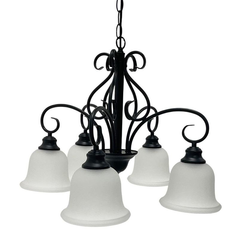 Lámpara de Techo 5 Luces Estilo Clásico Color Negro