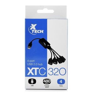 Xtech Hub Usb 2.0 De 4 Puertos