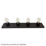 Lámpara de Pared 4 Luces 60 W Acabado Chocolate