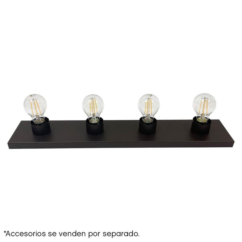 Lámpara de Pared 4 Luces 60 W Acabado Chocolate