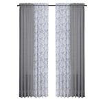 Set De 4 Cortinas Pilar Gris + Voile 71X213 Cm - Viva
