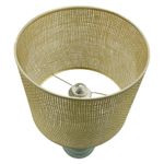 Lámpara de Mesa con Pantalla Tejida y Base Verde Ondulada 60 W