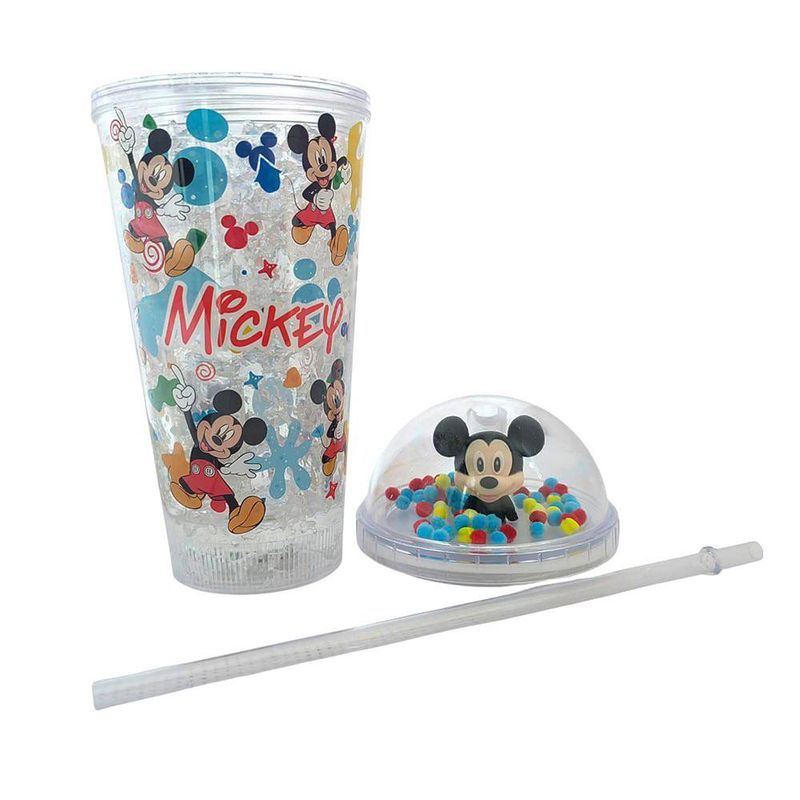Vaso con Pajilla de 15.2 Oz con Luz Mickey Mouse Diseños Surtidos