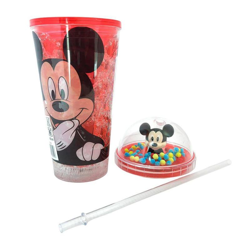Vaso con Pajilla de 15.2 Oz con Luz Mickey Mouse Diseños Surtidos