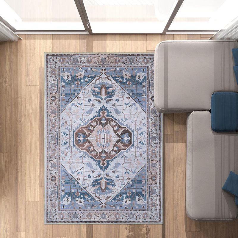 Alfombra de Área Estilo Persa Azul 235 x 160 Cm