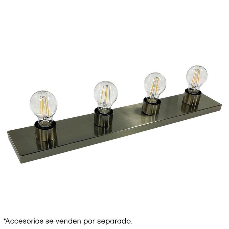 Lámpara de Pared 4 Luces 60 W Acabado Bronce Antiguo