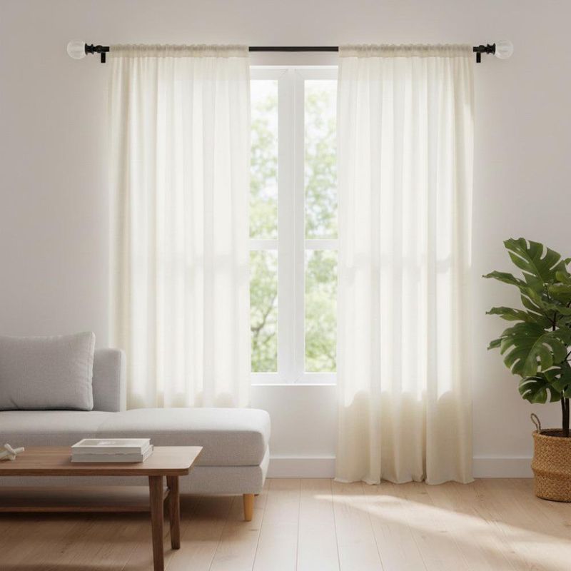 Galería de Metal Marble Extensible 91 a 182 cm Color Negro con Blanco