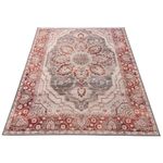 Alfombra Decorativa Estilo Persa Rojo y Gris 133 x 190 Cm