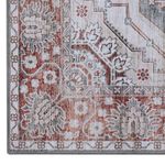 Alfombra Decorativa Estilo Persa Rojo y Gris 133 x 190 Cm