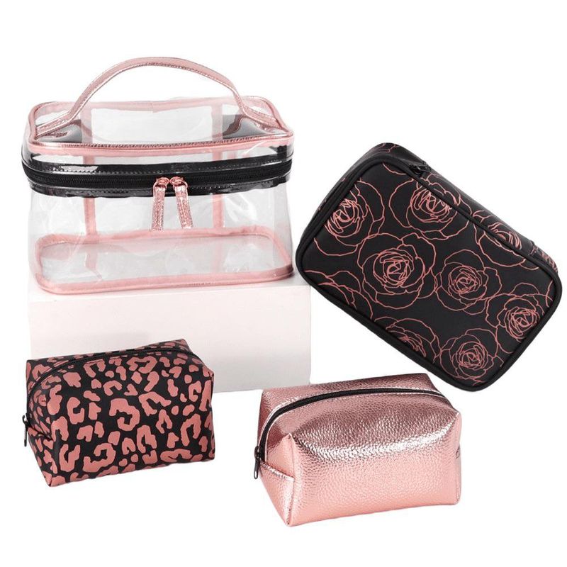 Set de 3 Cosmetiqueras Rosa Flores Fresh