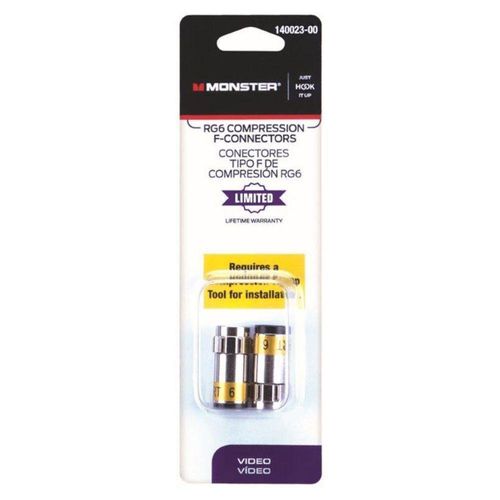 Conector Coaxial Rg6 Tipo F A Presión - Monster Cable