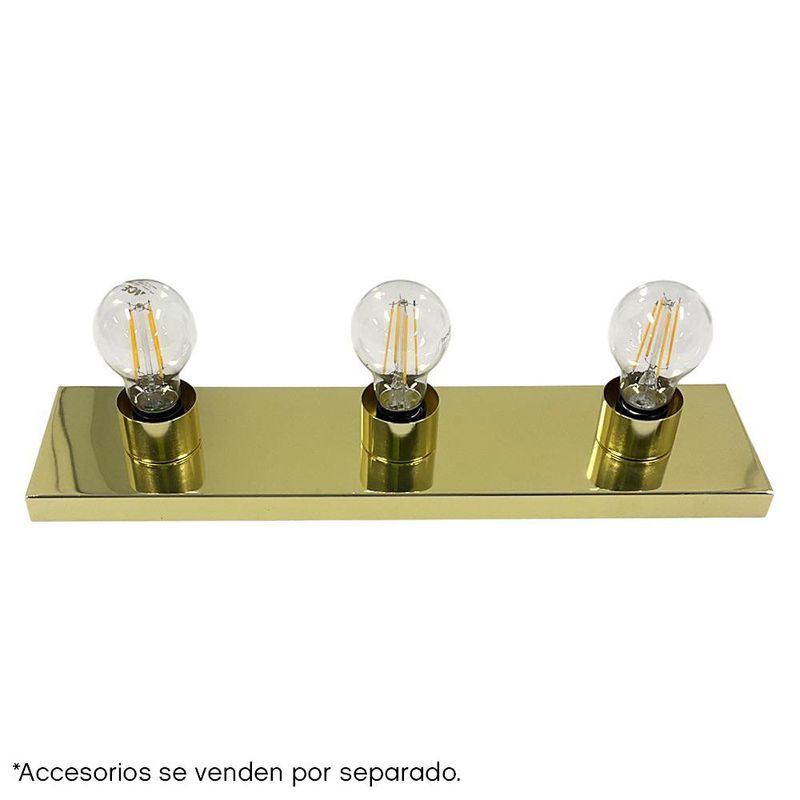Lámpara Interior para Pared Base E27 de 60W Bronce Pulido 3 Luces