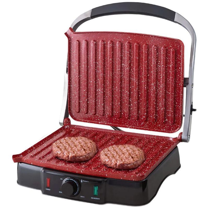 Prensa Panini Grill Red Ceramic