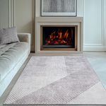 Set de 3 Alfombras Beige de 133 x 190 Cm + 2 de 50 x 80 Cm
