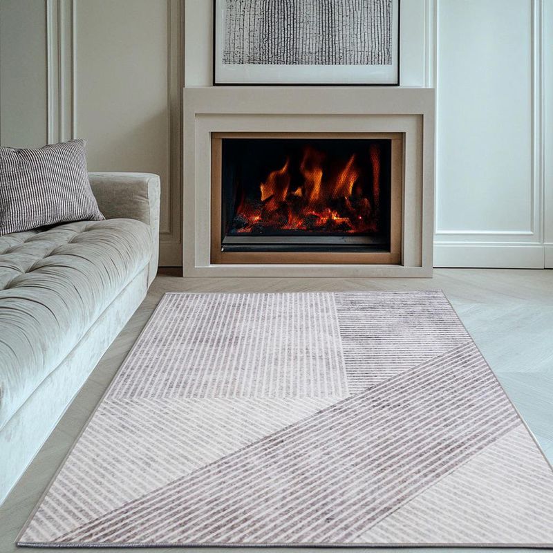 Set de 3 Alfombras Beige de 133 x 190 Cm + 2 de 50 x 80 Cm
