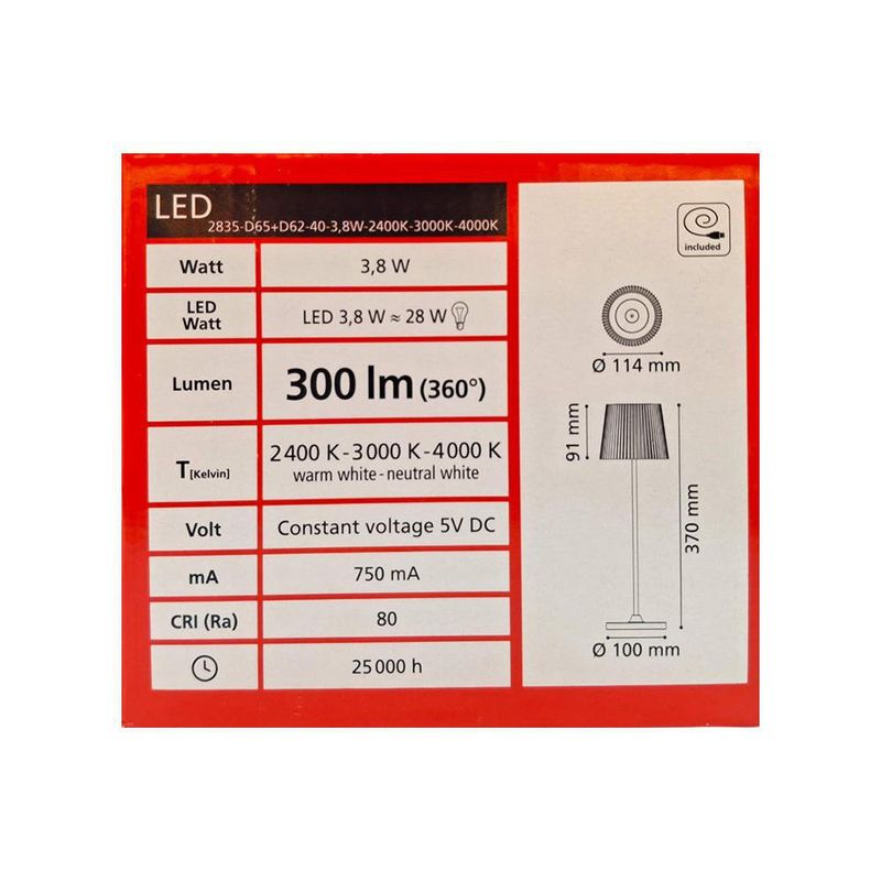 Lámpara de Mesa CCT Táctil Color Verde Liso