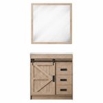 Vanity de Piso con Lavamanos y Espejo Color Café