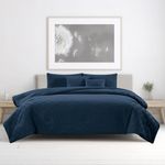 Set de Edredón Azul Tamaño Queen 5 Pzas