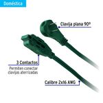 Extensión Eléctrica Doméstica Polarizada Verde de 6 M