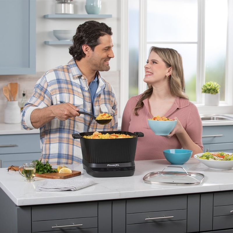 Olla Eléctrica Multifunción con Tapa de Vidrio y control Digital