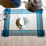 Individual Rectangular de Tela Turquesa 33 x 47 Cm