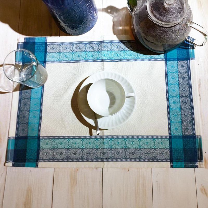 Individual Rectangular de Tela Turquesa 33 x 47 Cm