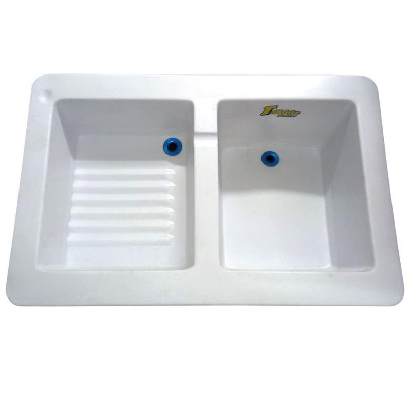 Lavadero Doble de Empotrar Color Almendra