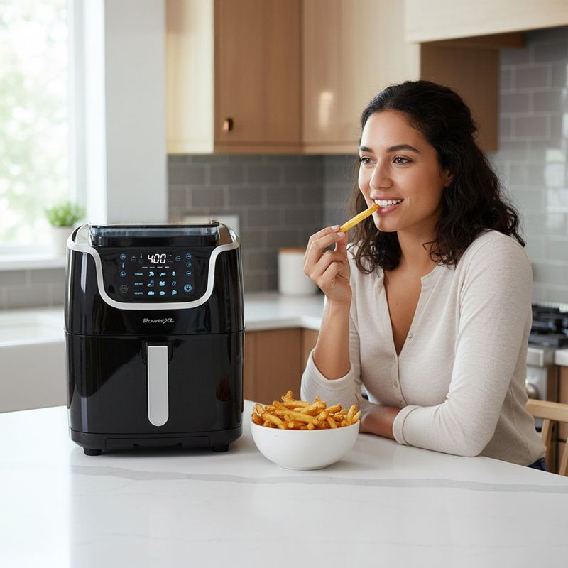 Freidora de Aire PowerXL Digital 6.6L 3 en 1 Color Negro