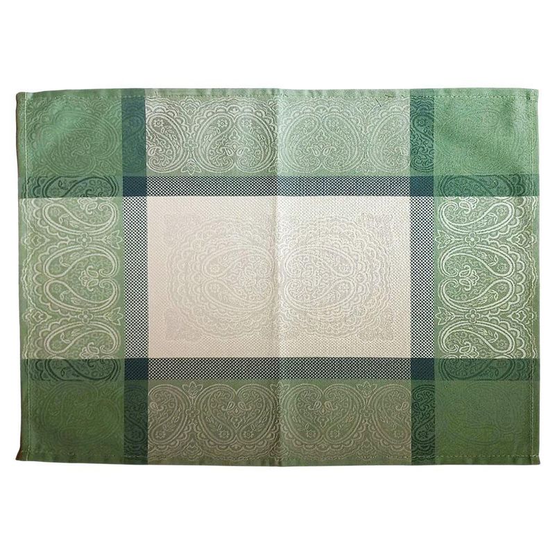 Individual Rectangular de Tela Cuadros Verde 33 x 47 Cm