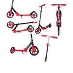 Monopatín Plegable con T-bar Ajustable Color Negro y Rojo