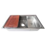 Lavatrastos de 1 Fosa Microestampado Acabado Satinado 81 x 46 Cm