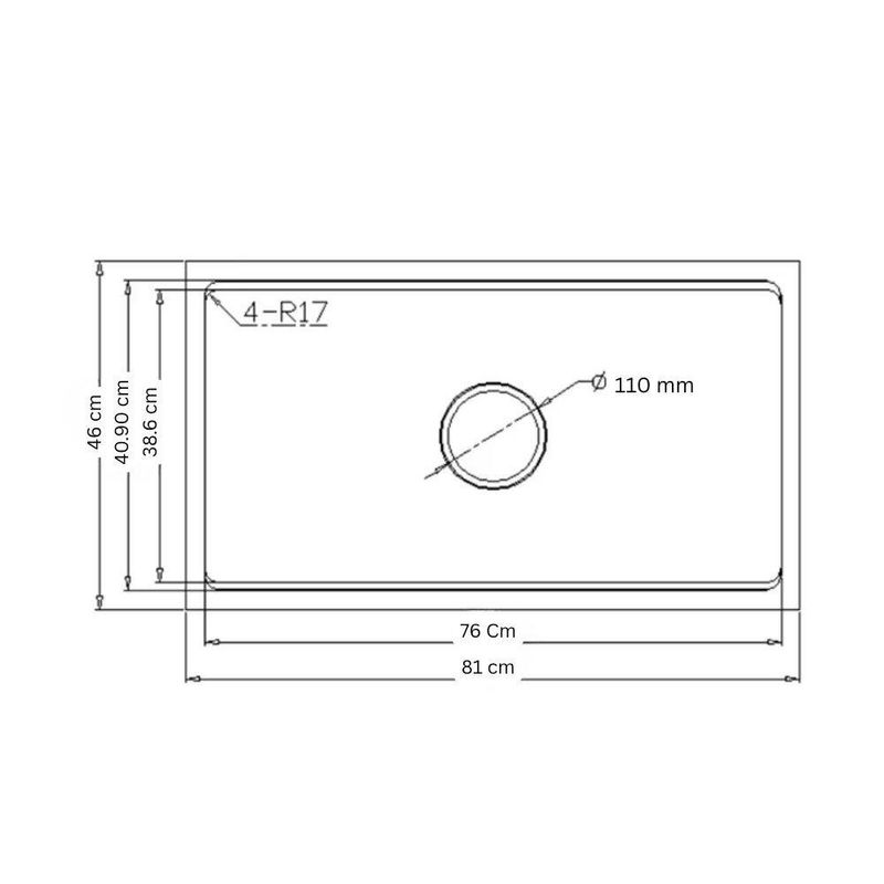 Lavatrastos de 1 Fosa Microestampado Acabado Satinado 81 x 46 Cm