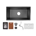 Lavatrastos de 1 Fosa Microestampado Negro Satinado 81x46 cm