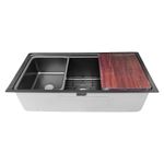 Lavatrastos de 1 Fosa Microestampado Negro Satinado 81x46 cm