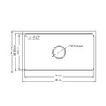 Lavatrastos de 1 Fosa Microestampado Negro Satinado 81x46 cm